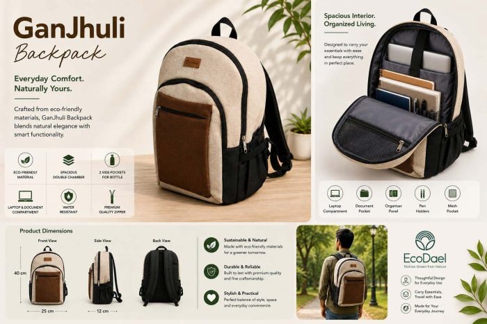 GanJhuli Backpack – Everyday Comfort, Naturally Yours