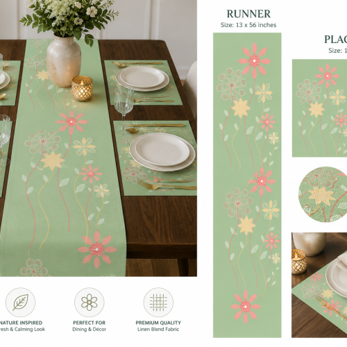 7eef853a-452d-40a1-a2ff-ce341073acb3 Table Runner & Mat Set