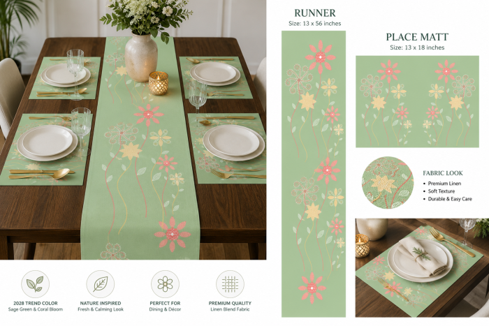 7eef853a-452d-40a1-a2ff-ce341073acb3 Table Runner & Mat Set