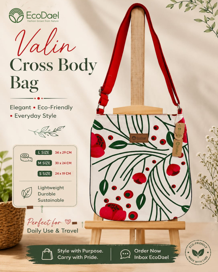 Valin Cross Body Bag – EcoDael botanical floral bag