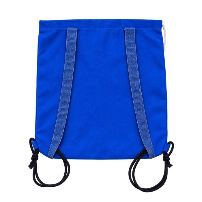 back-side Jute Cotton & Denim Drawstring Backpack