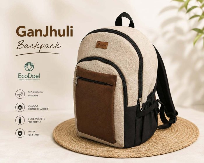 GanJhuli eco-friendly laptop backpack with laptop compartment