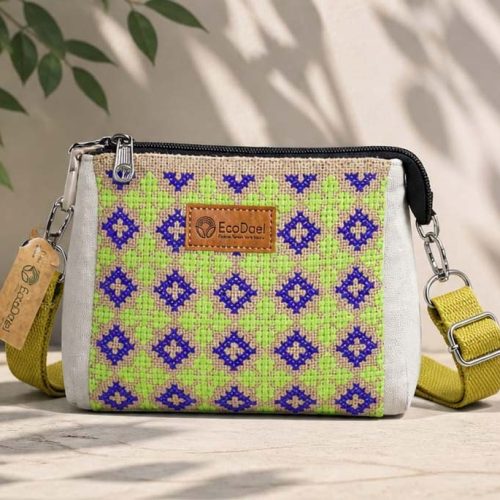 goulpo-011 Jute & Cotton Cross Body Bag – Golpo by EcoDael