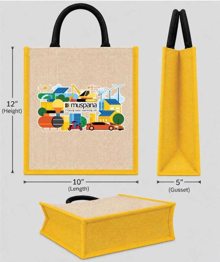 Jute-Cotton Eco-Friendly Bag – 12 × 10 × 5 Inches