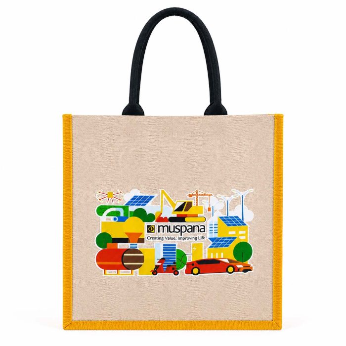 Jute-Cotton Eco-Friendly Bag – 12 × 10 × 5 Inches