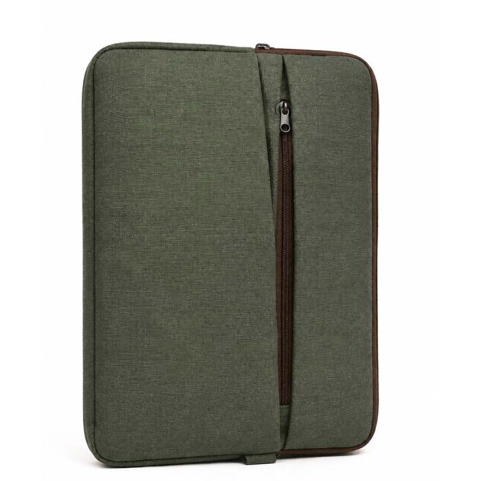 pouse-front-01 Jute cotton laptop pouch with padded protection