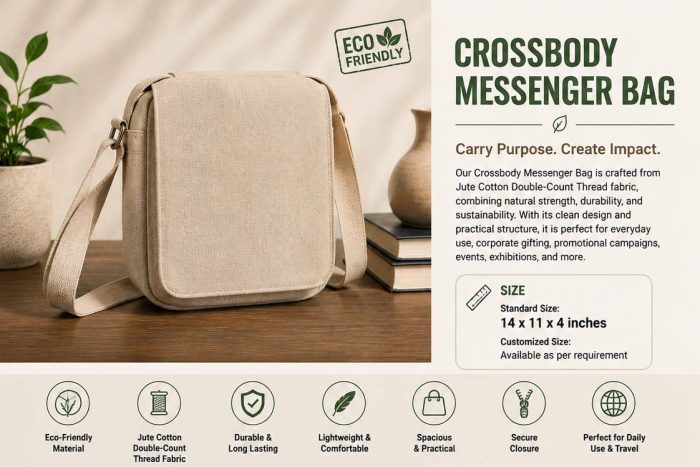 Cross-body-04 Eco-Friendly Jute Cotton Crossbody Bag