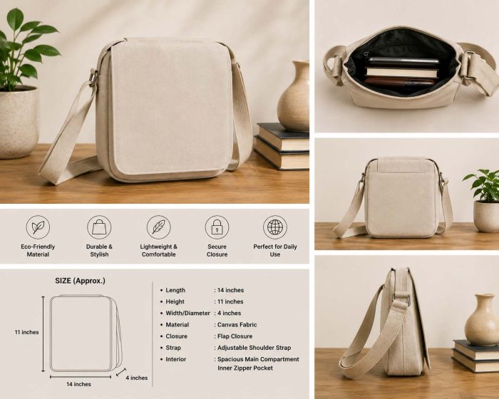 Cross-body-05 Eco-Friendly Jute Cotton Crossbody Bag