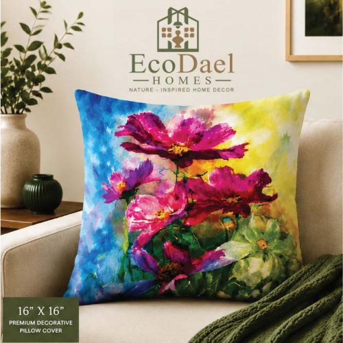 watercolor bloom floral cushion cover