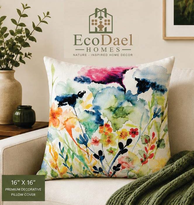 Watercolor Bloom Cushion Cover watercolor bloom cushion cover
